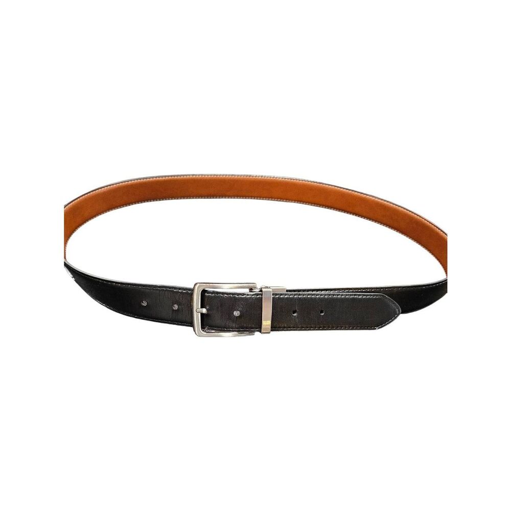 Steve Madden Mens Black Leather Belt 48"